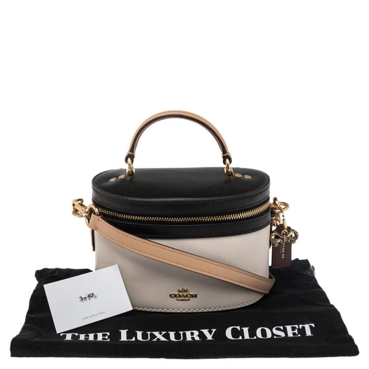 Pre Owned Coach x Selena Tri Color Leather Trail Top Handle Bag