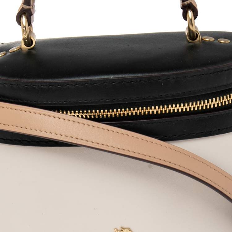 Pre Owned Coach x Selena Tri Color Leather Trail Top Handle Bag