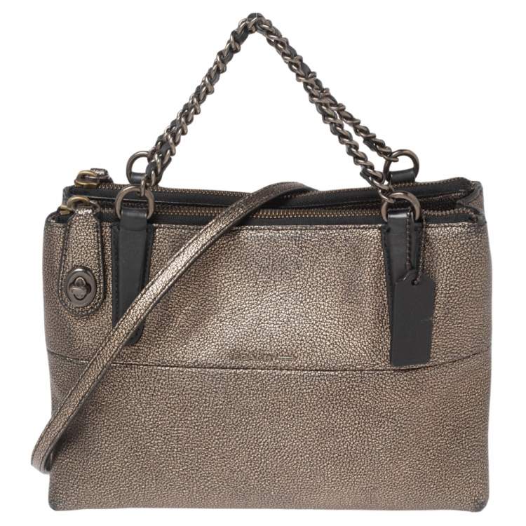 Coach Metallic Leather Mini Turnlock Borough Chain Bag Coach | TLC