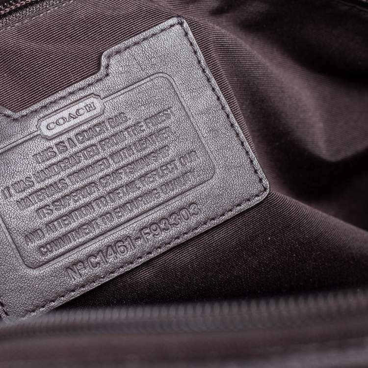 Pre Owned Coach Brown/Beige Signature Coated Canvas and Leather Metropolitan Duffle Bag