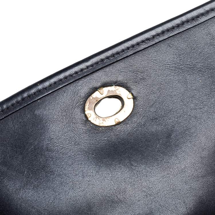Pre Owned Coach Black Leather Court Top Handle Bag