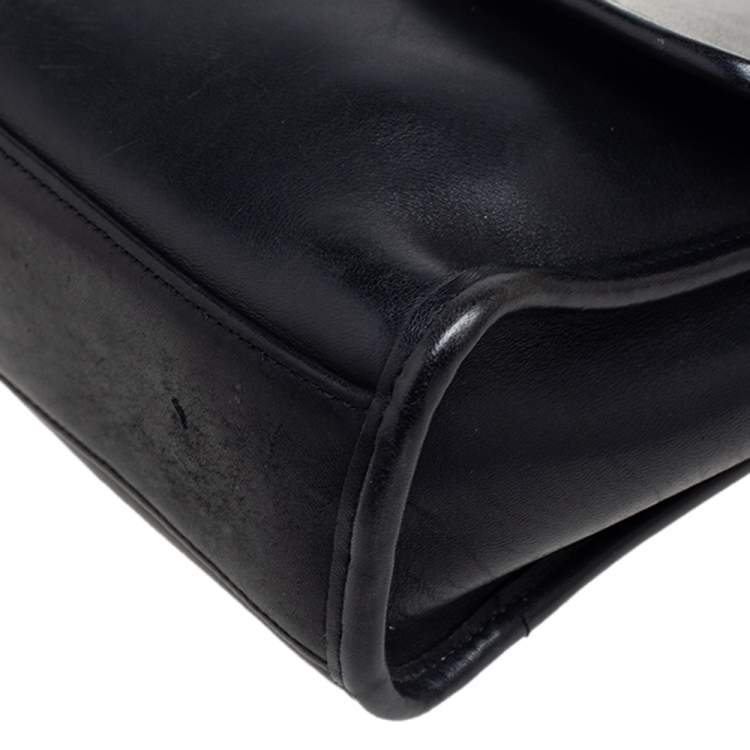 Pre Owned Coach Black Leather Court Top Handle Bag