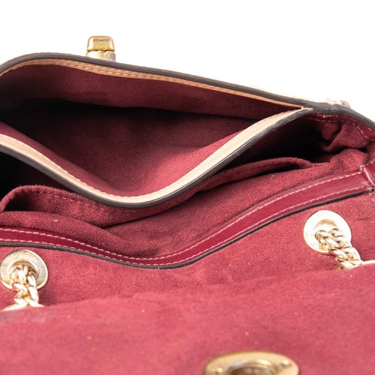 مملوكة مسبقًا Coach Multicolor Signature Canvas, Snakeskin Embossed Leather, And Leather Mini Cassidy Shoulder Bag