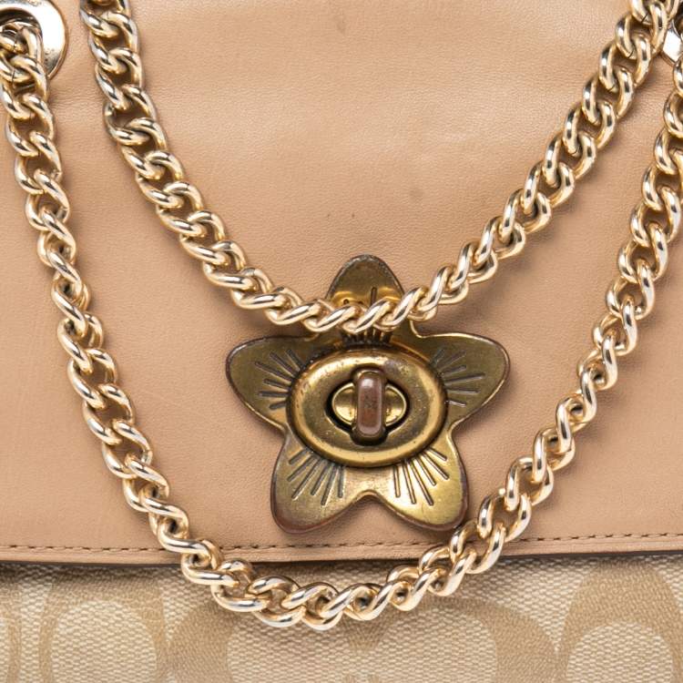 مملوكة مسبقًا Coach Multicolor Signature Canvas, Snakeskin Embossed Leather, And Leather Mini Cassidy Shoulder Bag