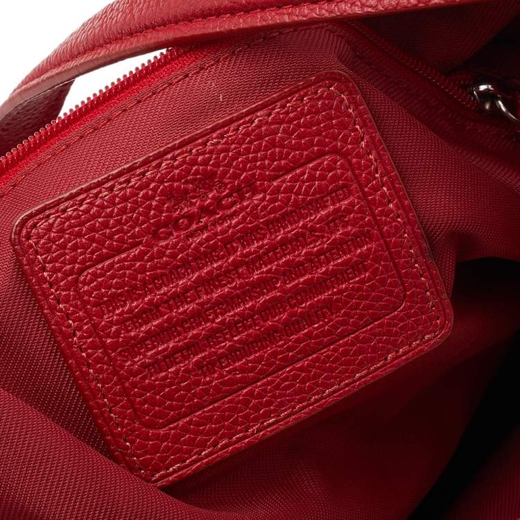 Pre Owned Coach Red Leather Edie Shoulder Bag