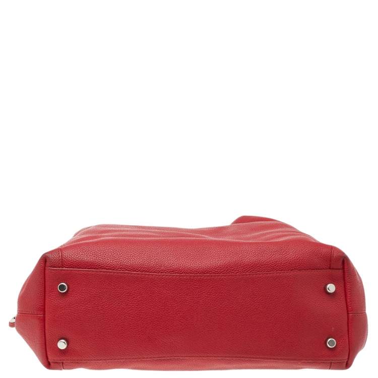Pre Owned Coach Red Leather Edie Shoulder Bag