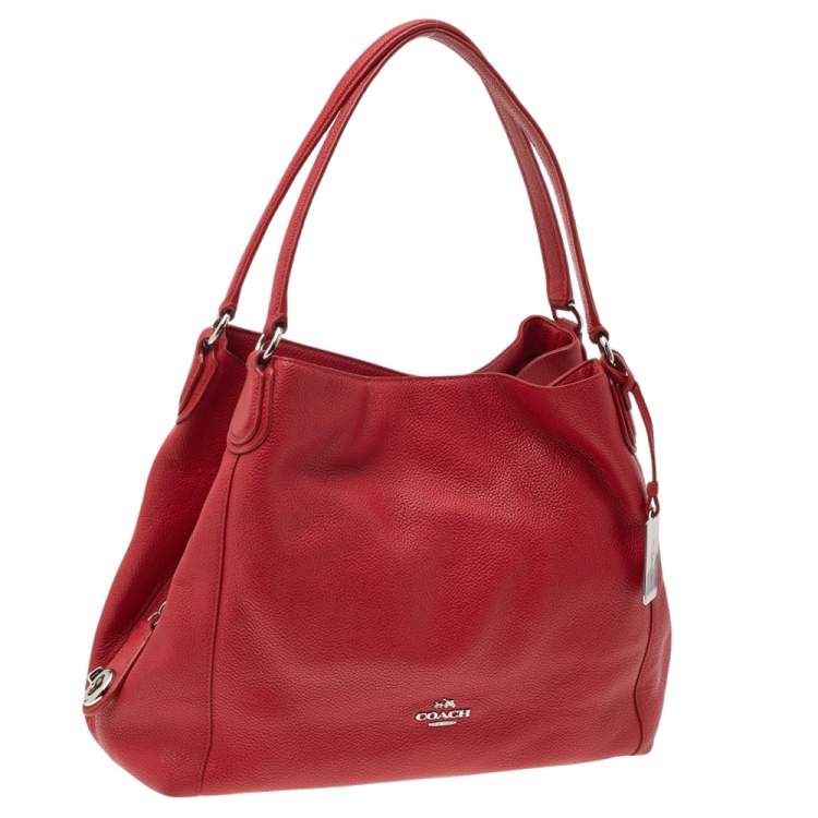 Pre Owned Coach Red Leather Edie Shoulder Bag