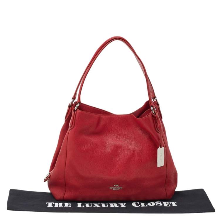 Pre Owned Coach Red Leather Edie Shoulder Bag
