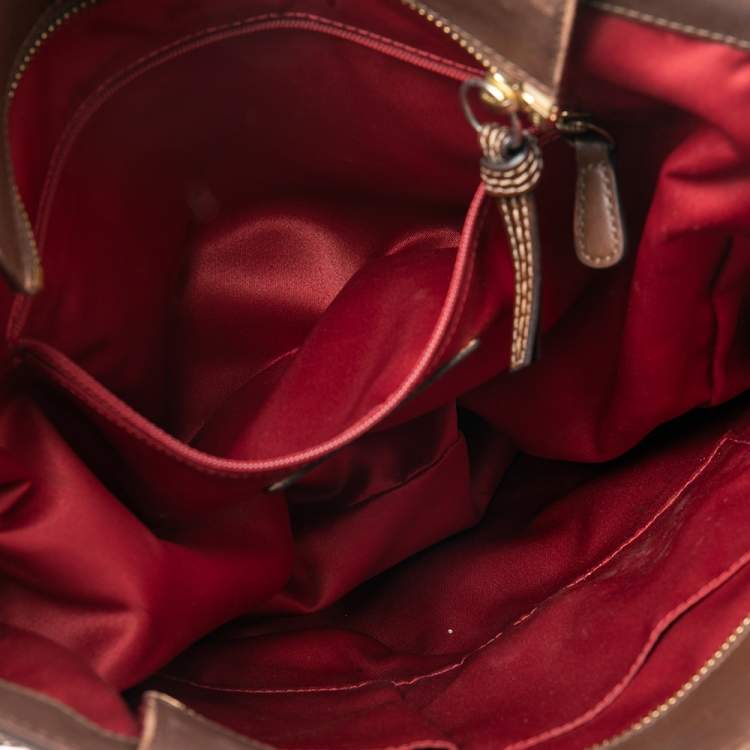 Pre Owned Coach Brown Leather Gallery Laced N/S Tote