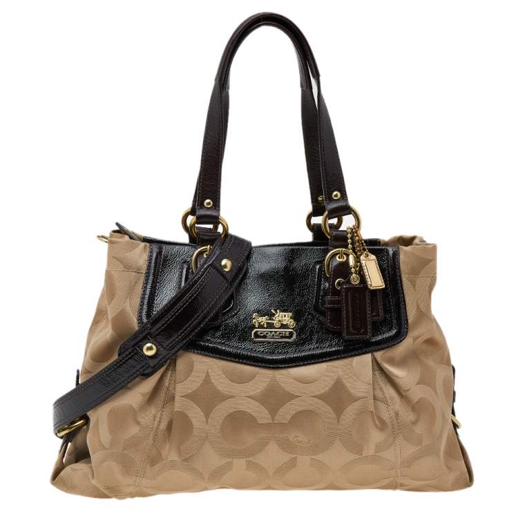 Coach, black signature, sateen Madison satchel shoulderbag shops