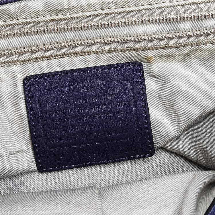 Pre Owned Coach Purple Leather Romy Top Handle Bag