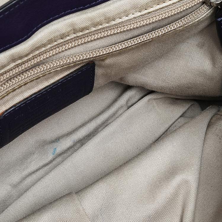Pre Owned Coach Purple Leather Romy Top Handle Bag