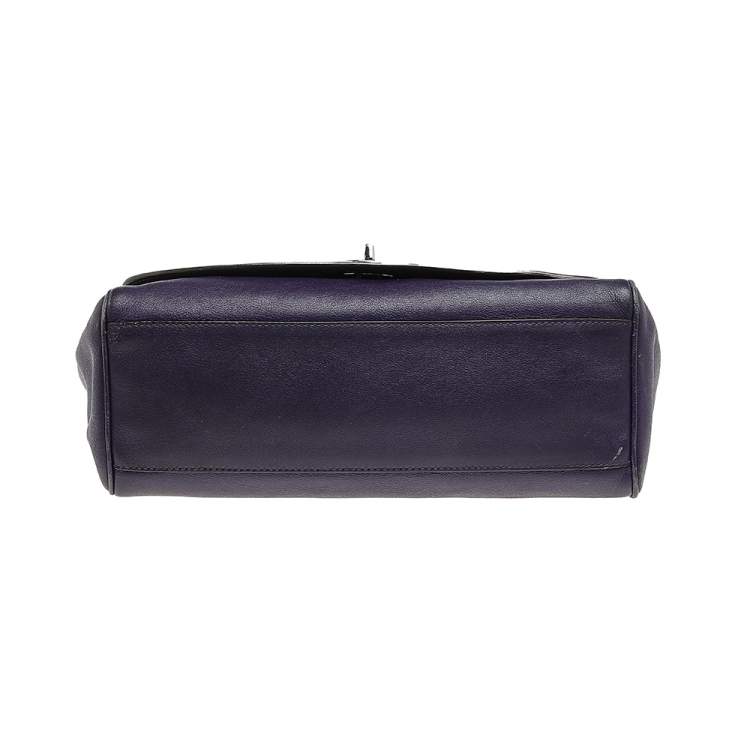 Pre Owned Coach Purple Leather Romy Top Handle Bag
