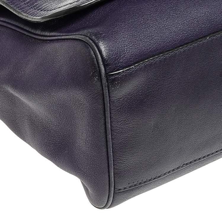 Pre Owned Coach Purple Leather Romy Top Handle Bag