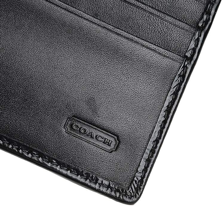 Pre Owned Coach Black Signature Canvas And Leather Continental Wallet