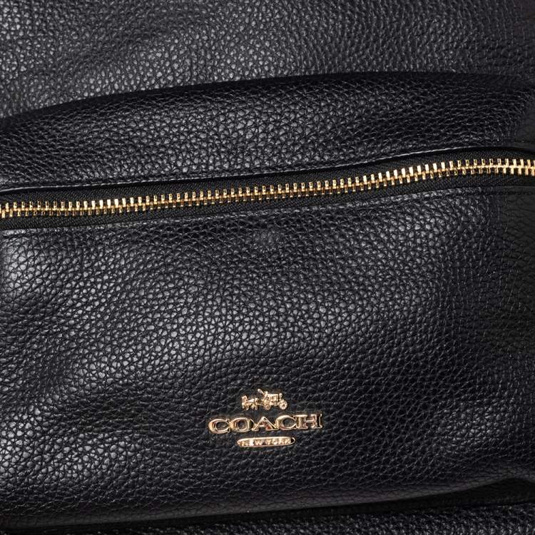 Pre Owned Coach Black Leather And Nylon Mini Charlie Backpack