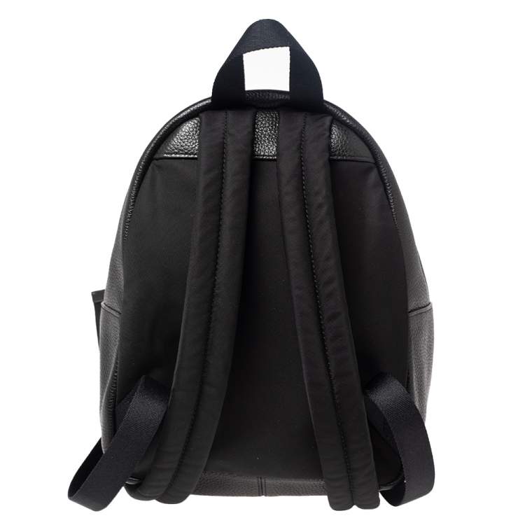 Pre Owned Coach Black Leather And Nylon Mini Charlie Backpack