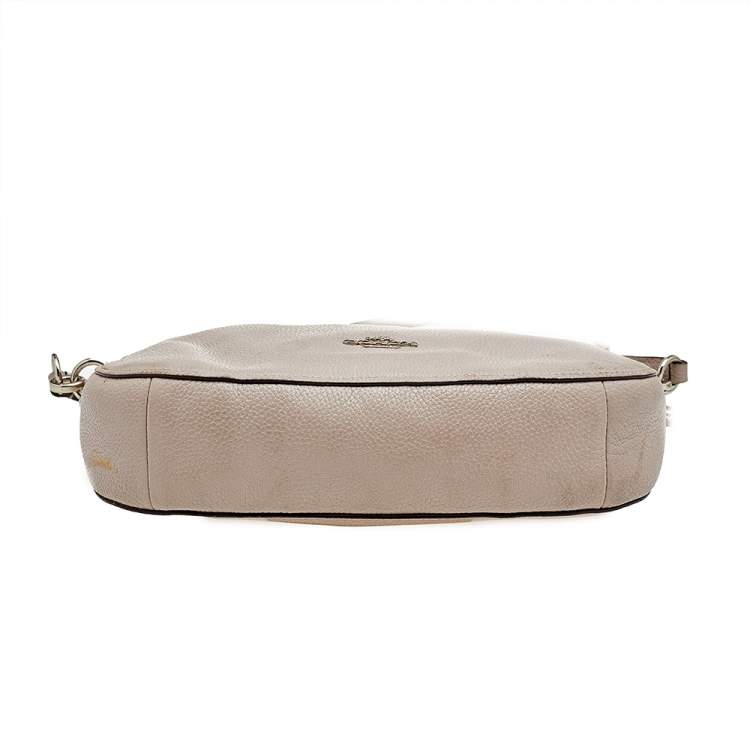 Pre Owned Coach Grey Leather Shoulder Bag