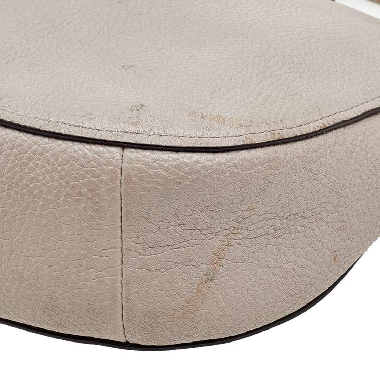 Pre Owned Coach Grey Leather Shoulder Bag