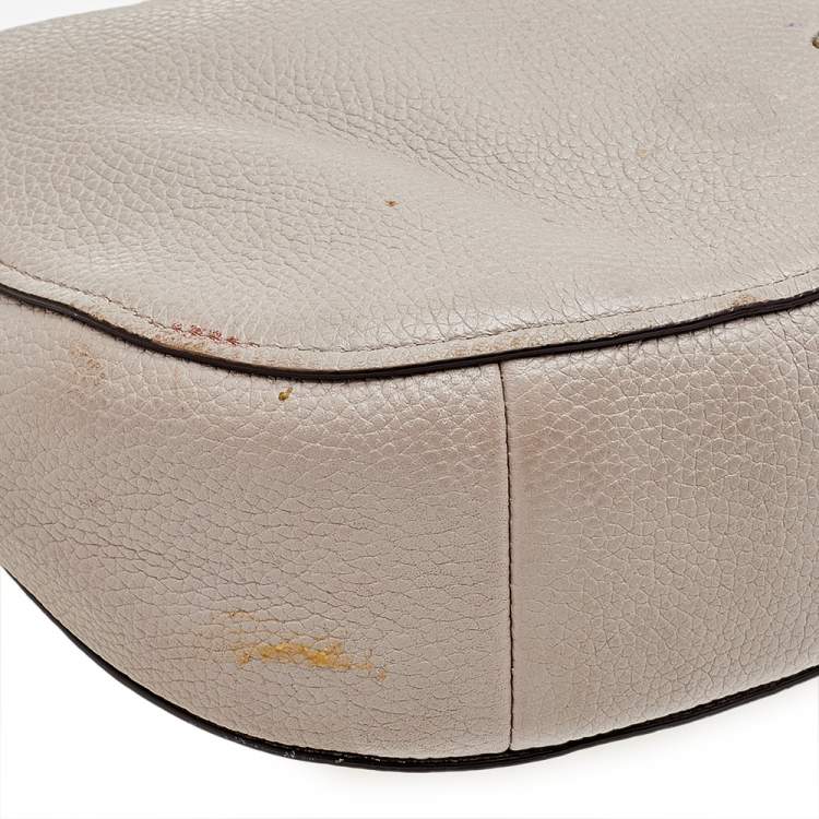 Pre Owned Coach Grey Leather Shoulder Bag