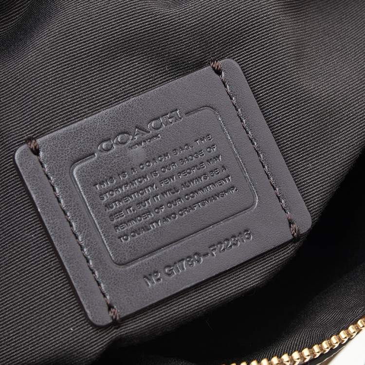 Pre Owned Coach Metallic Beige Leather Small Tote