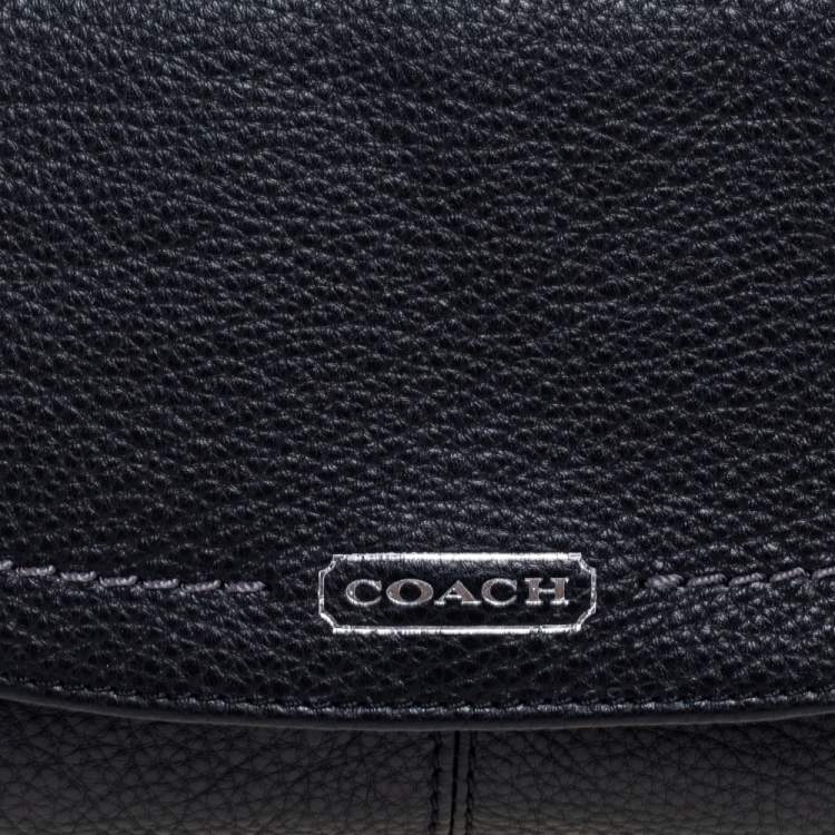 Pre Owned Coach Black Leather Clutch