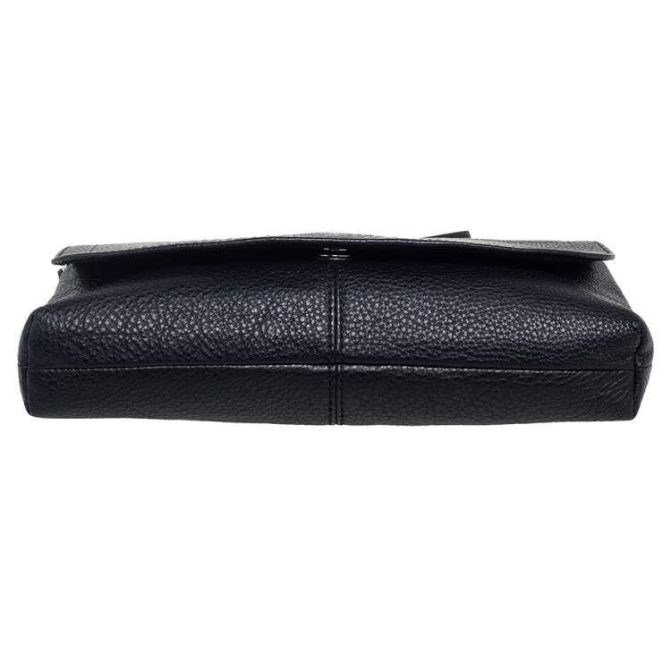 Pre Owned Coach Black Leather Clutch