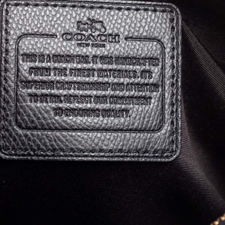 Pre Owned Coach Black/Brown Signature Coated Canvas and Leather Trim Messenger Bag