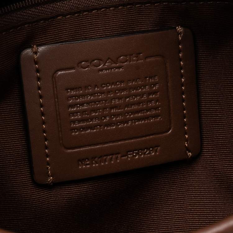 Pre Owned Coach Brown Signature Coated Canvas and Leather Trim Messenger Bag