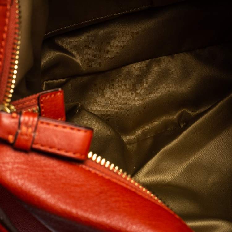 Pre Owned Coach Orange Leather Madison Isabelle Hobo