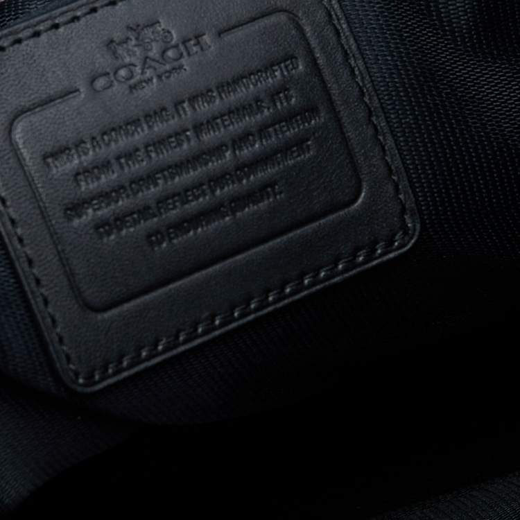 Pre Owned Coach Black Leather Crosby Carryall Double Zip Tote