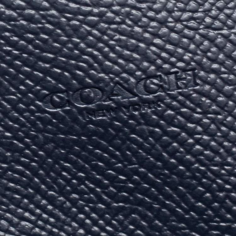 Pre Owned Coach Two Tone Blue Leather Envelope Flap Continental Wallet