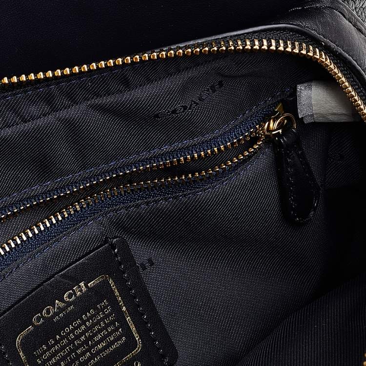 Pre Owned Coach Black Leather Brooklyn Carryall 28 Tote