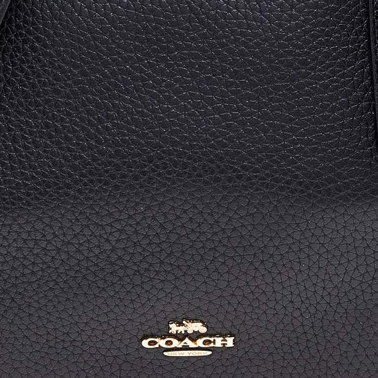 Pre Owned Coach Black Leather Brooklyn Carryall 28 Tote