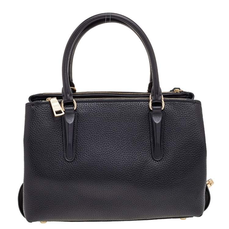 Pre Owned Coach Black Leather Brooklyn Carryall 28 Tote