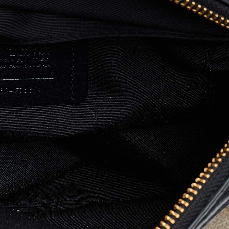 مملوكة مسبقًا Coach Black/Beige Leather And Signature Coated Canvas Satchel