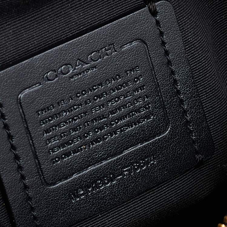 مملوكة مسبقًا Coach Black/Beige Leather And Signature Coated Canvas Satchel