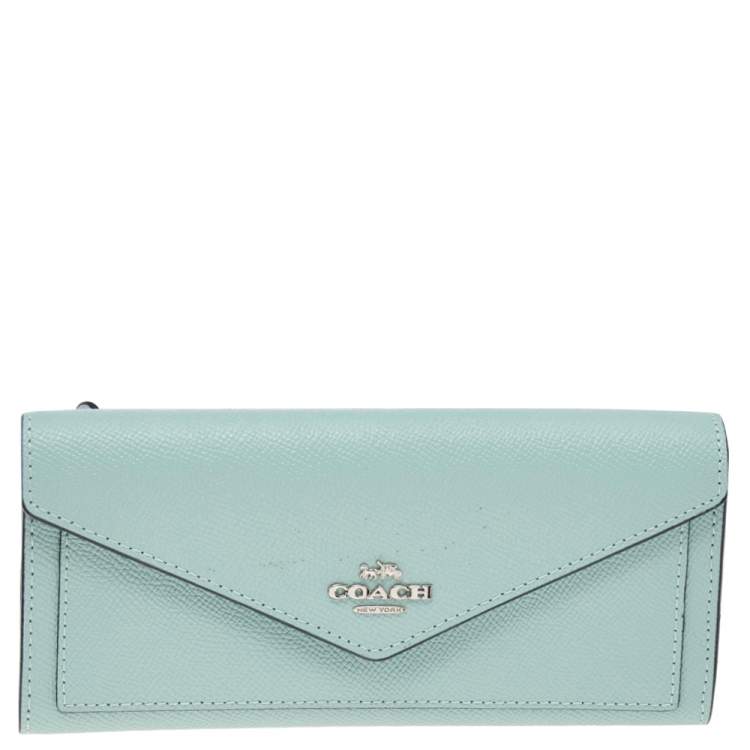 mint green coach wallet