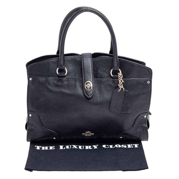 Pre Owned Coach Black Leather Mercer 30 Satchel