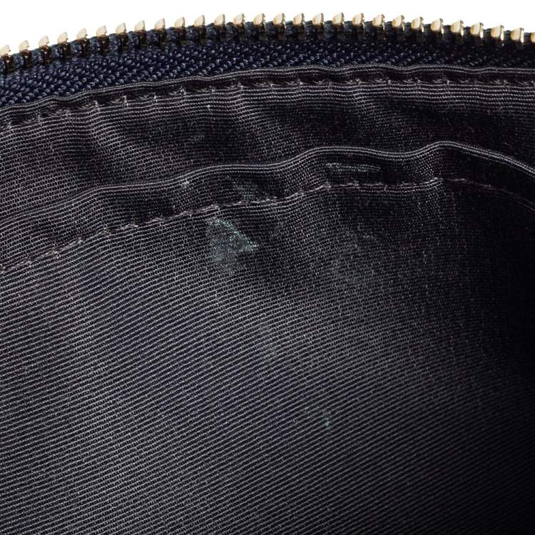 Pre Owned Coach Metallic Blue Leather Mini Pochette