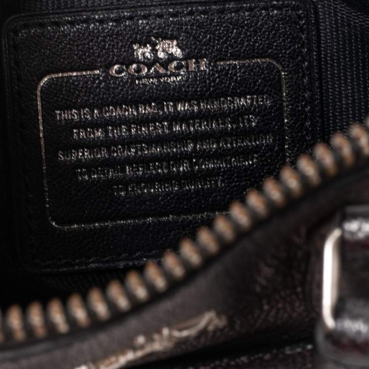 Pre Owned Coach Metallic Grey Leather Rhyder Satchel