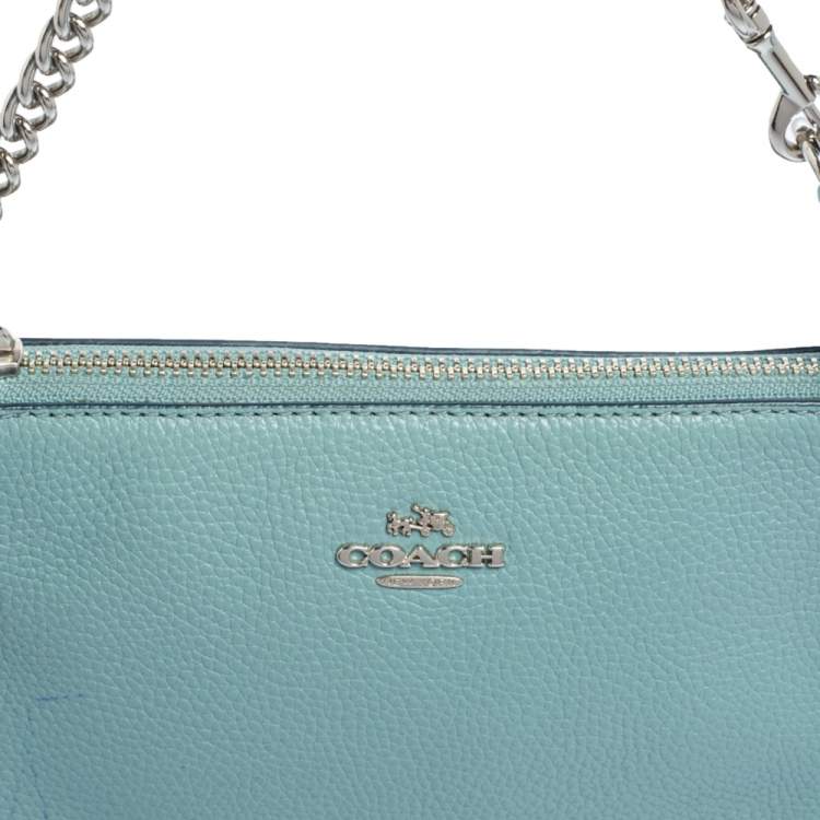Pre Owned Coach Blue Leather Mini Pochette