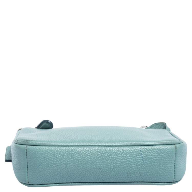 Pre Owned Coach Blue Leather Mini Pochette