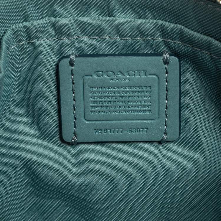 Pre Owned Coach Blue Leather Mini Pochette