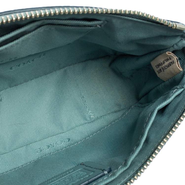 Pre Owned Coach Blue Leather Mini Pochette