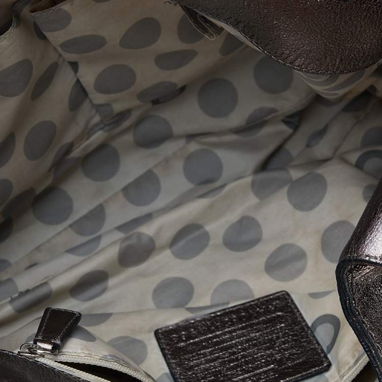 Pre Owned Coach Metallic Leather Julia Hobo