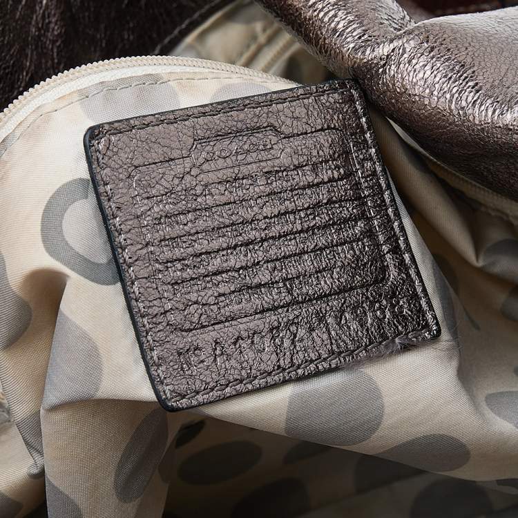 Pre Owned Coach Metallic Leather Julia Hobo