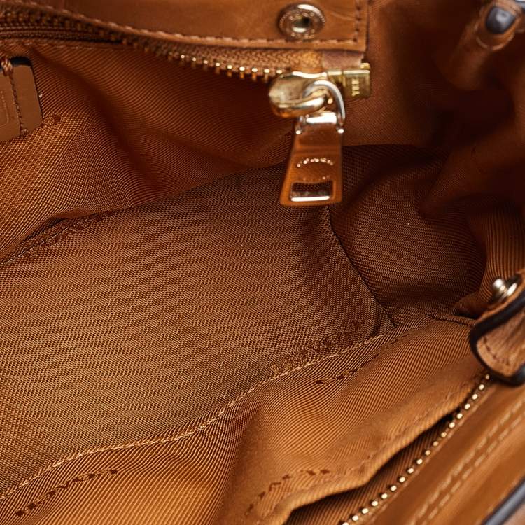 Pre Owned Coach Tan Leather Swagger 20 Carryall Satchel