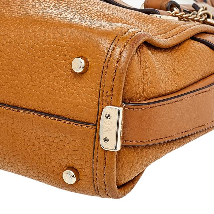 Pre Owned Coach Tan Leather Swagger 20 Carryall Satchel