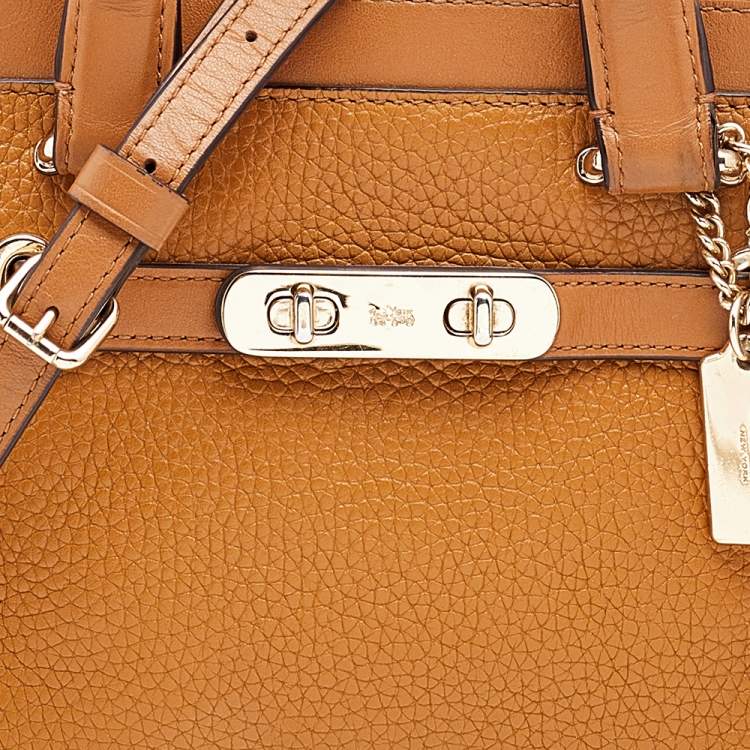 Pre Owned Coach Tan Leather Swagger 20 Carryall Satchel